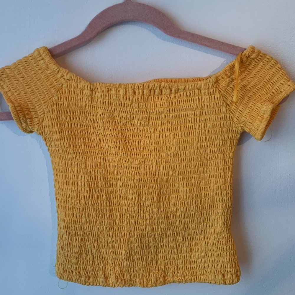 Off The Shoulder Mustard Yellow Top